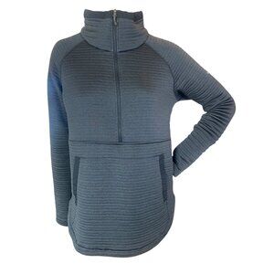 Columbia Women's Half Zip Longline Ribbed Sweatshirt L Gray #289M